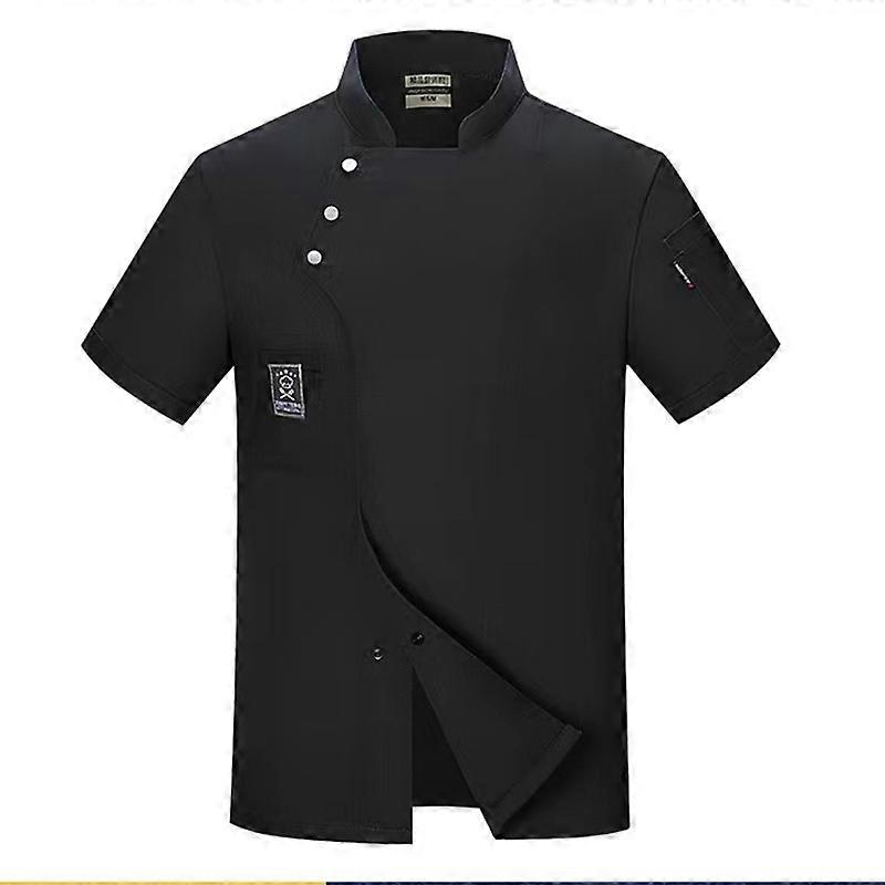 Unisex Şef Restoran Ceket Kısa Kollu Şef Ceket Erkek Kadın Mutfak Giyim Garson Fırın Üniforma