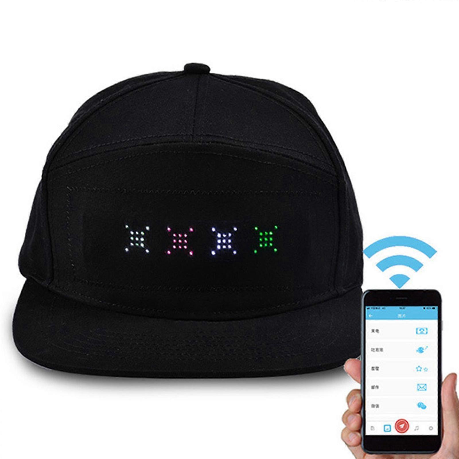 Men Women Bluetooth-compatible Led App Controlled Baseball Hat Message Display