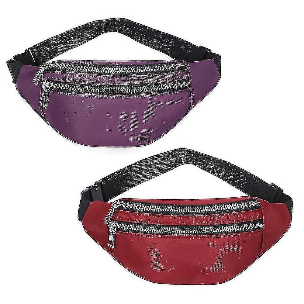 2 Fanny Pack For Men Women Waist Bag, Waist Pack With Adjustable Strap For Travel Sports Running
