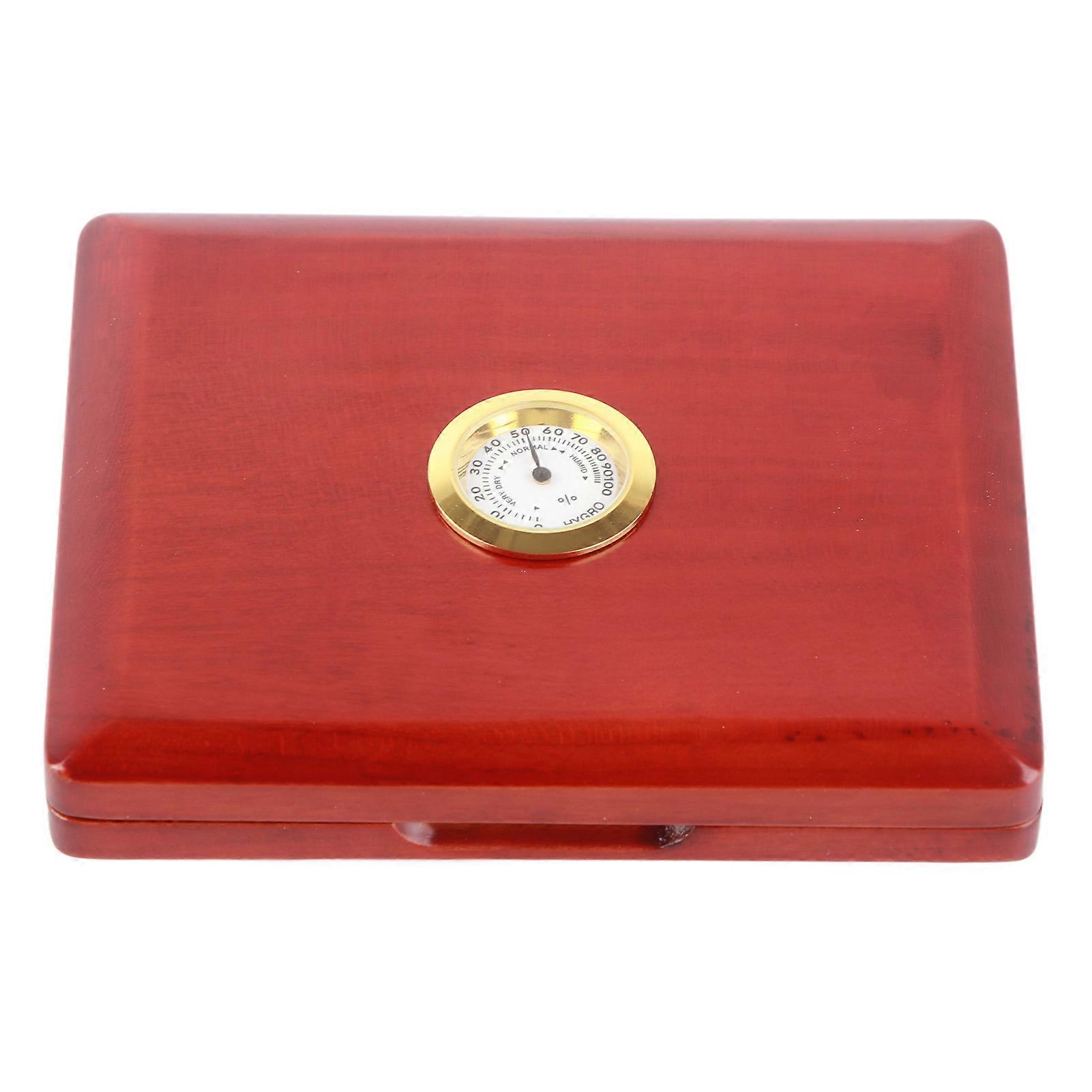 Saxophone Clarinet Reed Case Solid Wood 5-Reeds Holding Storing Box with Hygrometer