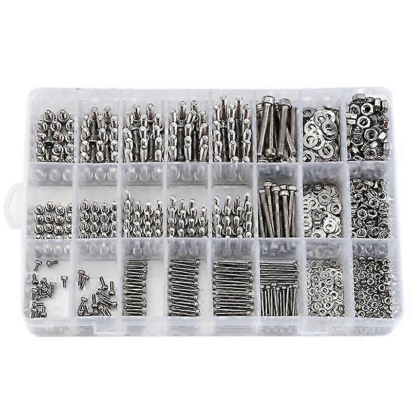 1080pcs M2 / / rustfritt stål Hex Socket og muttere Sett Festemiddel Hardware Hexagon Socket Head Cap Scre