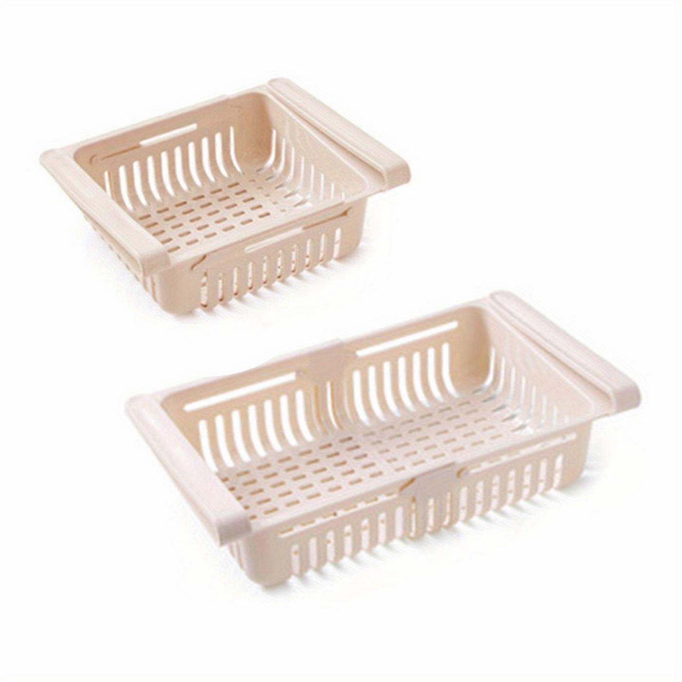 2PC Refrigerator retractable storage box drawer storage rack storage crisper box freezer box storage rack