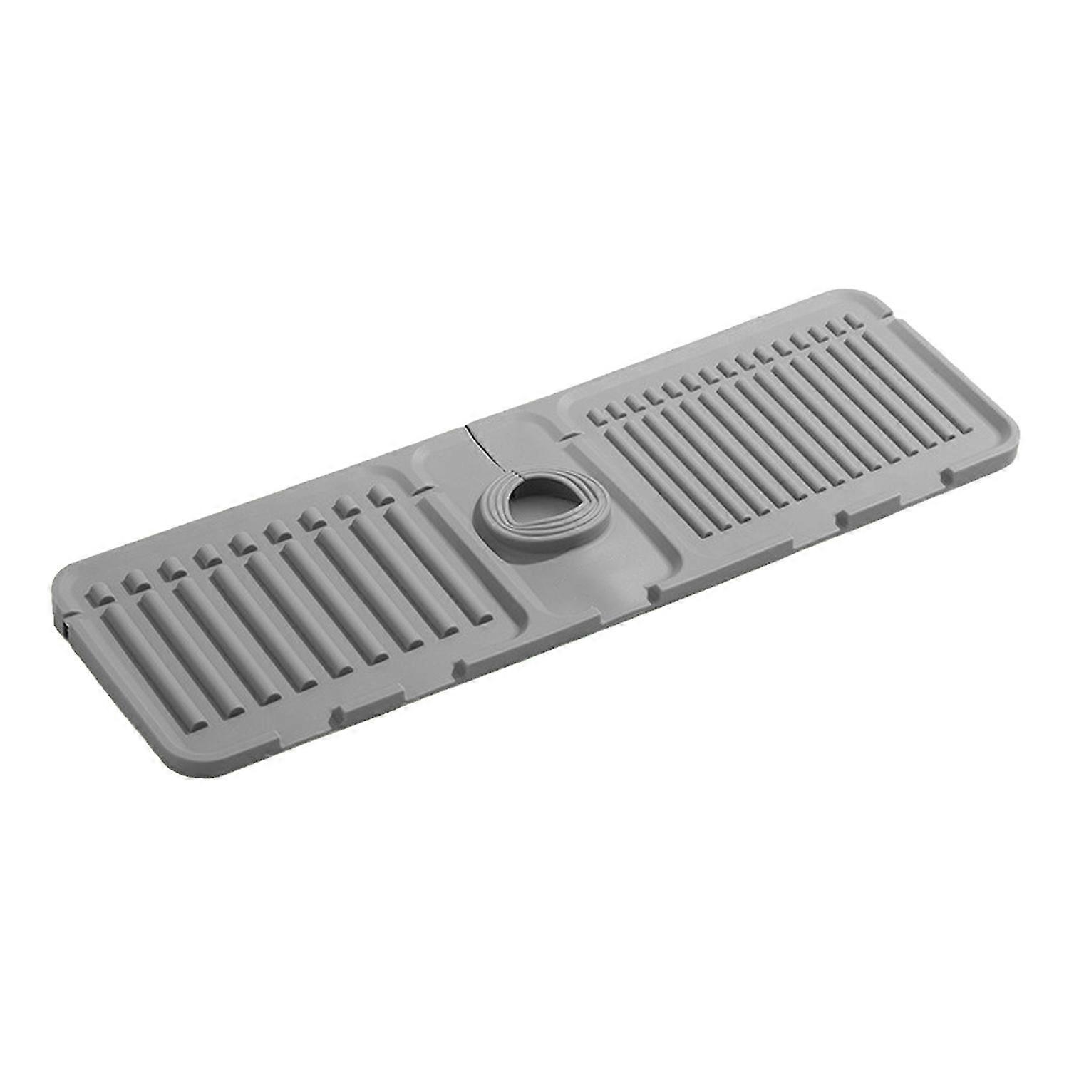 Silicone Drain Mat for Kitchen Sink Faucet Draining Mat Slope Design Easy Installation Adjustable