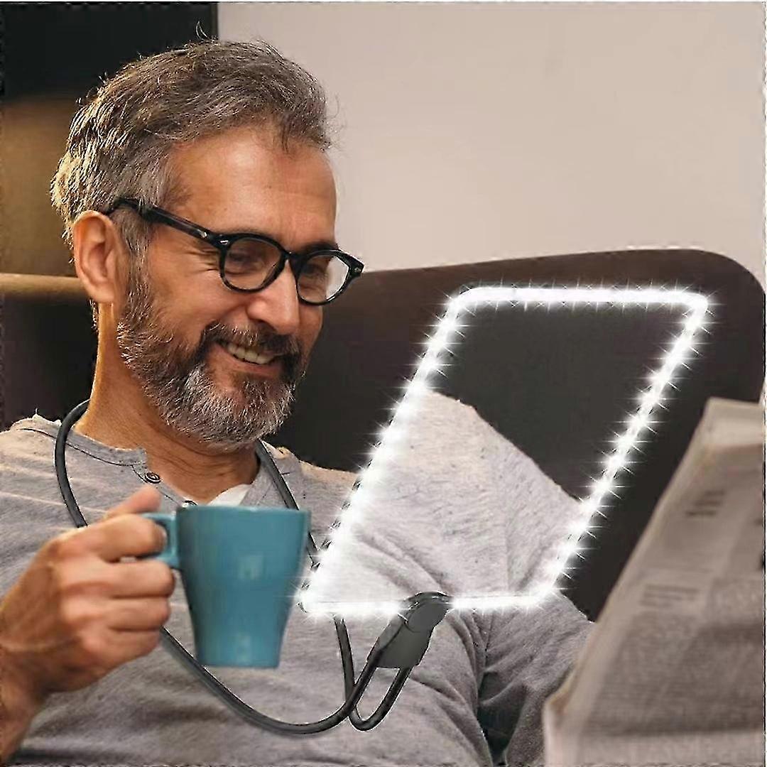 Επανακαταλογηστέος μεγεθυντικός φακός χεριών ελεύθερος με το φως και τη στάση 5x μεγεθυντικός φακός ένδυσης λαιμού μεγεθυντικών φακών για τους ηλικιωμένους για την ανάγνωση Ράψιμο επισκευής