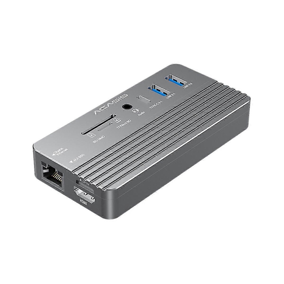 Type C HUB 10 in 1 -telakointiasema M.2 NVME:lle ja SATA NGFF SSD:lle -yhteensopivalla tuella 8 Tt