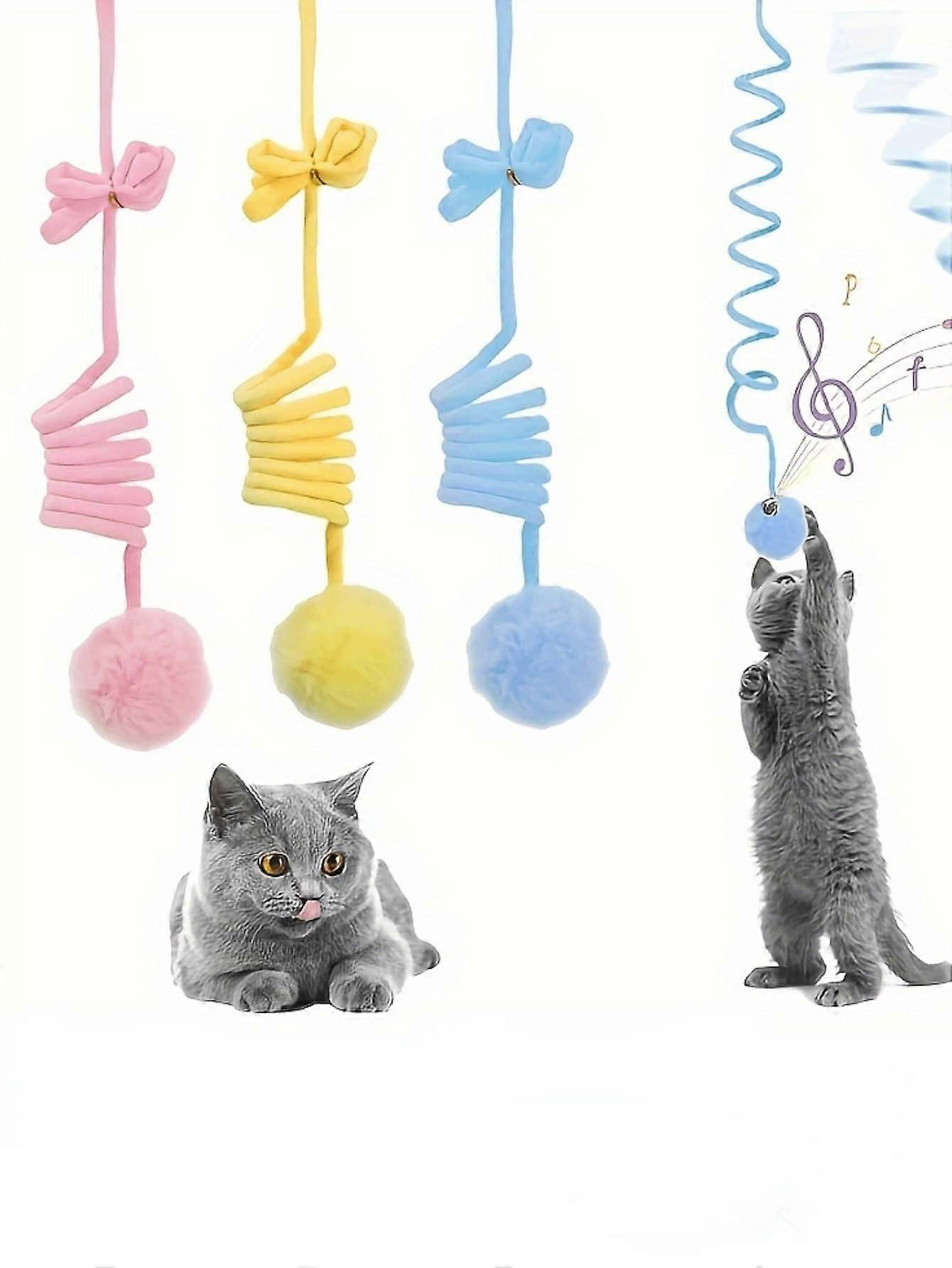 1pc chat amusant suspendu jouet interactif chat chat printemps balle jouet