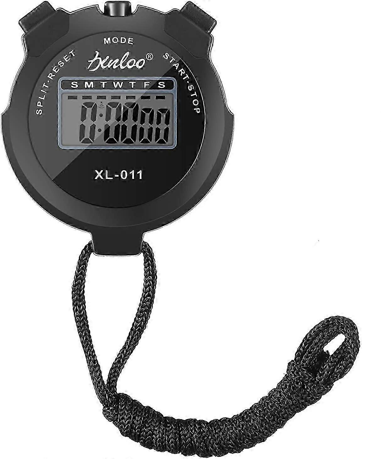 Referee Digital Electronic Sports Stopwatch Timer, Large LCD Display, Black, 1 Piece