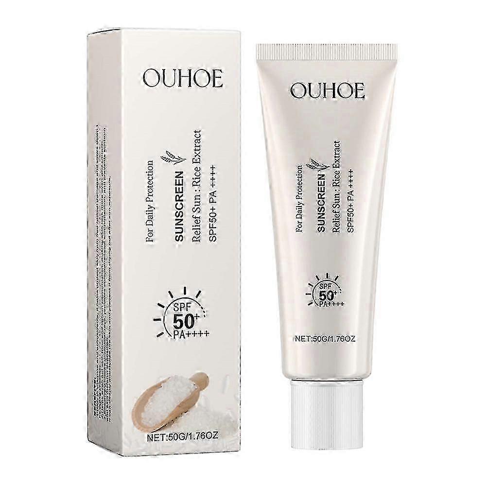 OUHOE SPF50 +日焼け止め米マイルドソーラーブロッカースキンホワイトニングクリームアンチUVサンブロックフェイシャルモイスチャリス