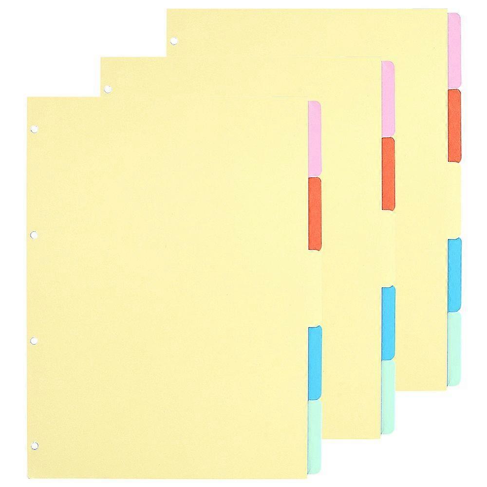 Paper Discbound Notebook Index Divider Sheets for Binder Rectangle Mixed Color 290x220x0.3mm Hole: 5mm 5 sheets/bag