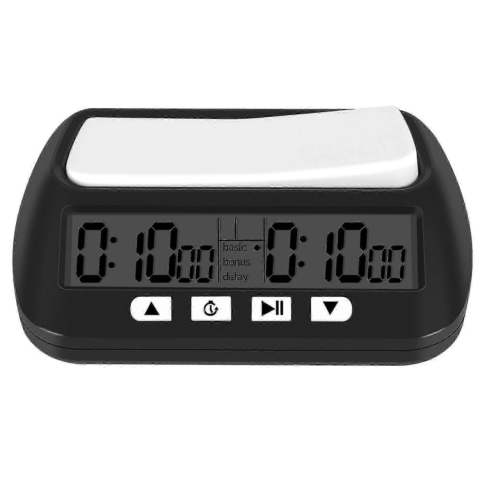 Schachuhr, digitaler Schach-Timer, Spiel-Timer, 3-in-1-Mehrzweck-tragbare professionelle Uhr schwarz-gut