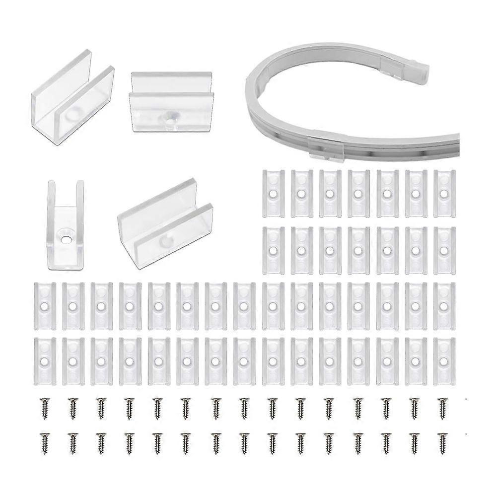 Neon Rope Light Mounting Brackets, 100PCS Neon Lights Install Fixing Clips Accessories for 6x12mm L