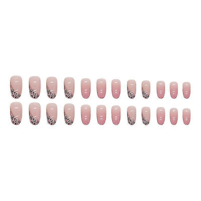 Leopard Printed Glossy Pink False Nails Sweet Charming Reusable False Nails  SHEIN Style