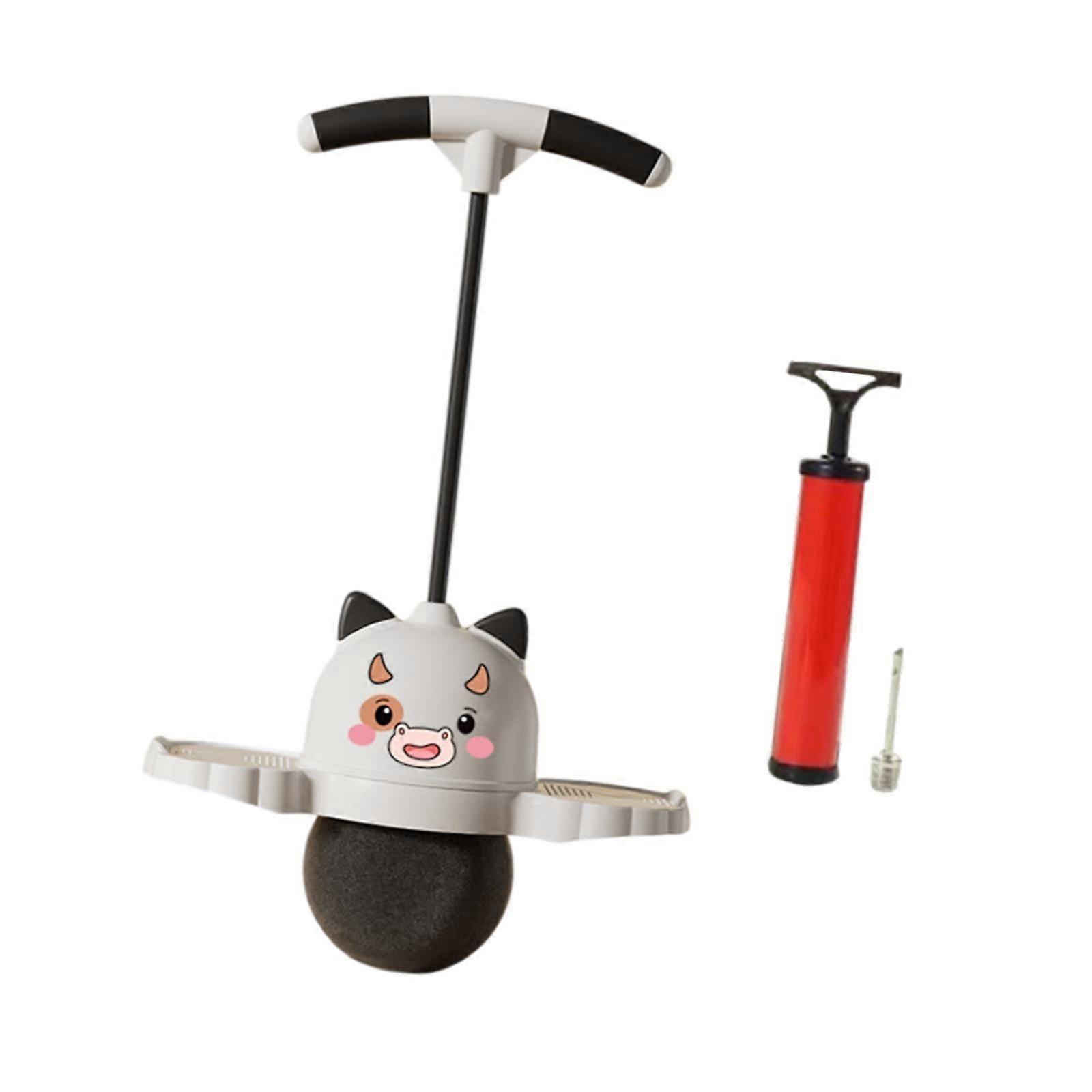 带手柄的老虎弹簧球儿童户外运动平衡能力运动黑色