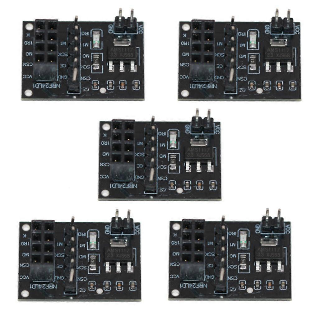 5Pcs NRF24L01 Wireless Adapter Module 3.3V New Socket Adapter Plate Board for 8Pin for NRF24L01 Wir