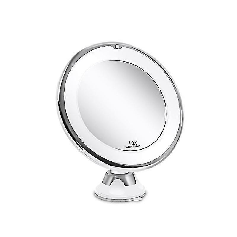 Makeup Mirror 10x Magnification Led Illuminated Makeup Mirror 360 Swiveling With Integrated Suction Cup Shaving Mirror Wall Mirror Magnifying Mirror