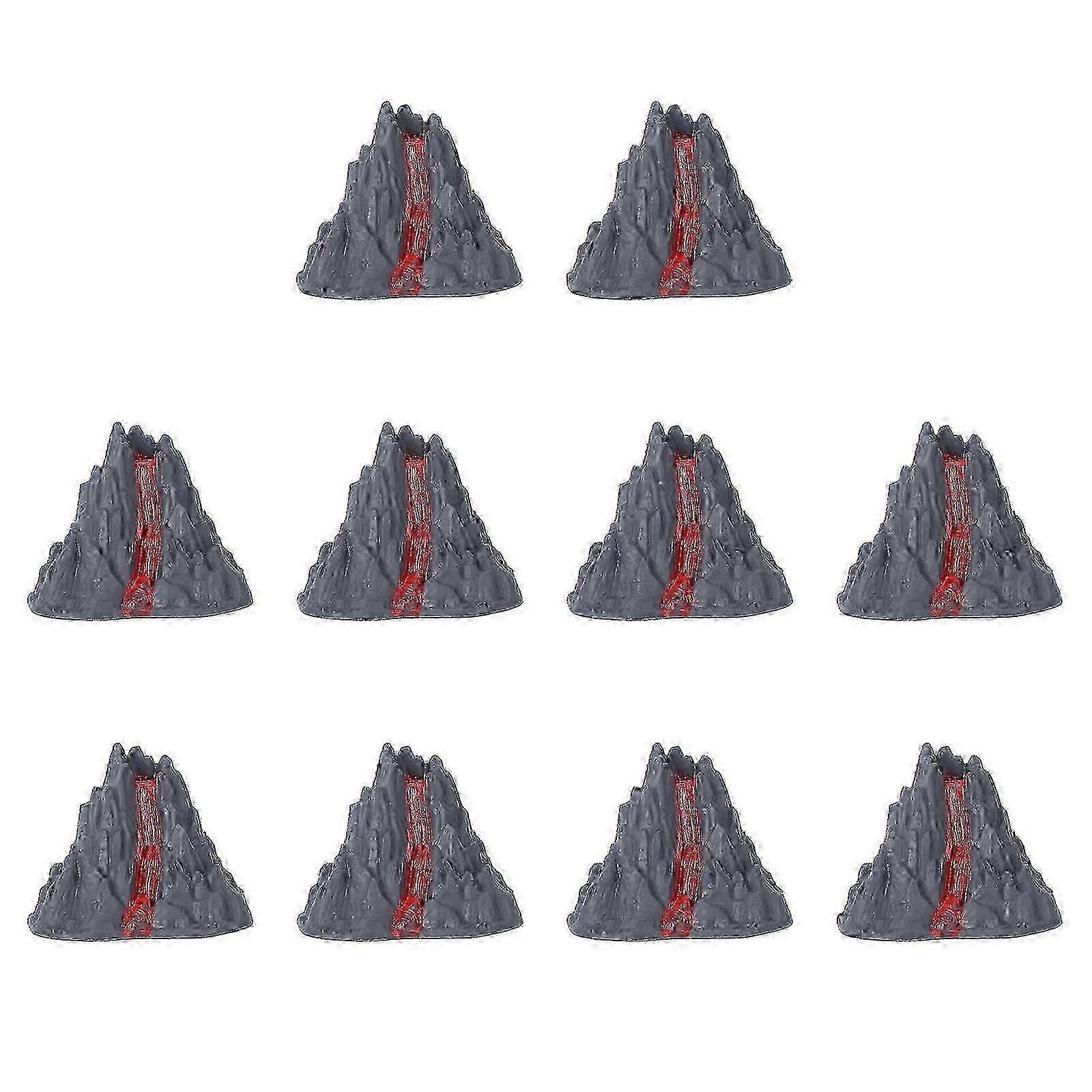 10Pcs Simulation Volcano Adorn Volcano Toy Model Artificial Landscape Adornment