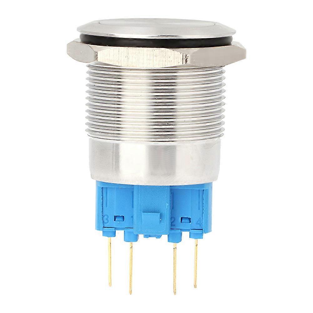 20Pcs 22mm Self locking Type Flat Head Stainless Steel Button Switch