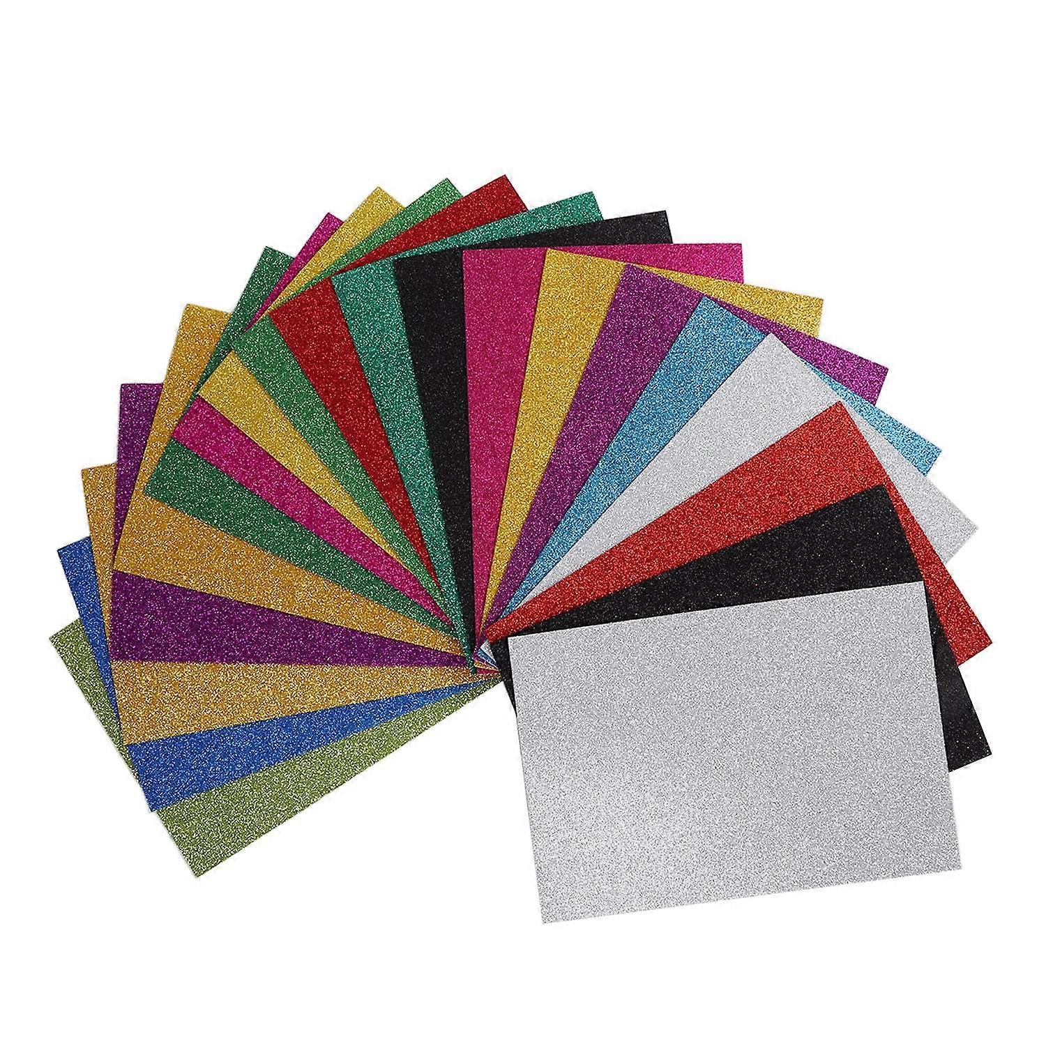 20 Sheets A4 Glitter Foam Sheets for Kids 2mm Cuttable Handcraft DIY Signal Sided Self Adhesive Foam