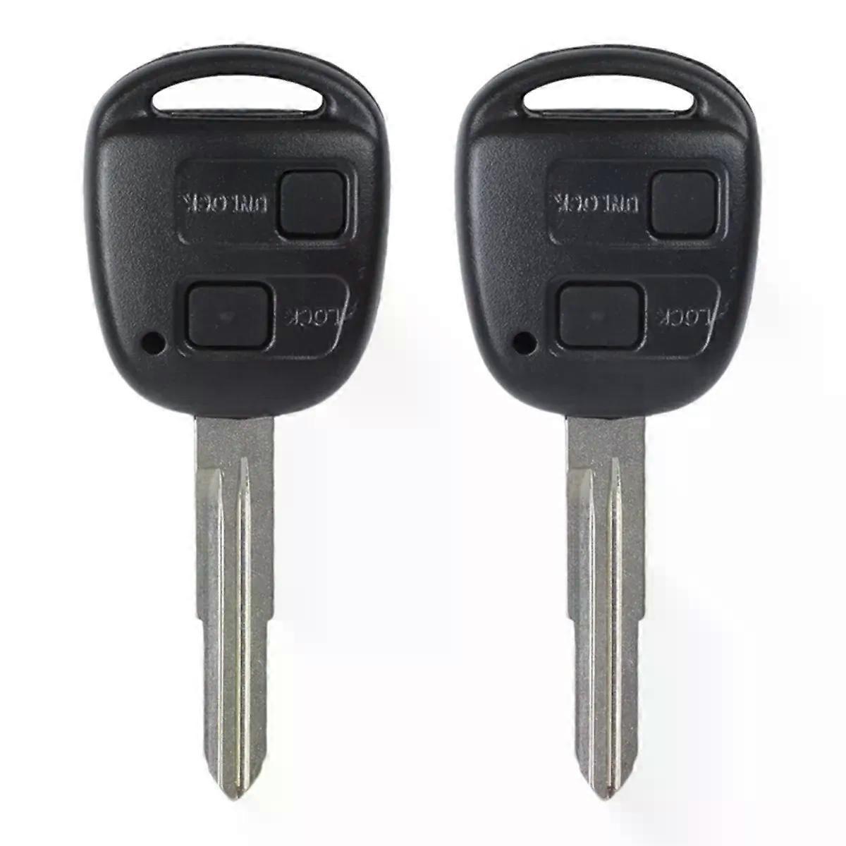 2Pcs Car 2-button Remote Control Key Shell Mechanical Key for Toyota