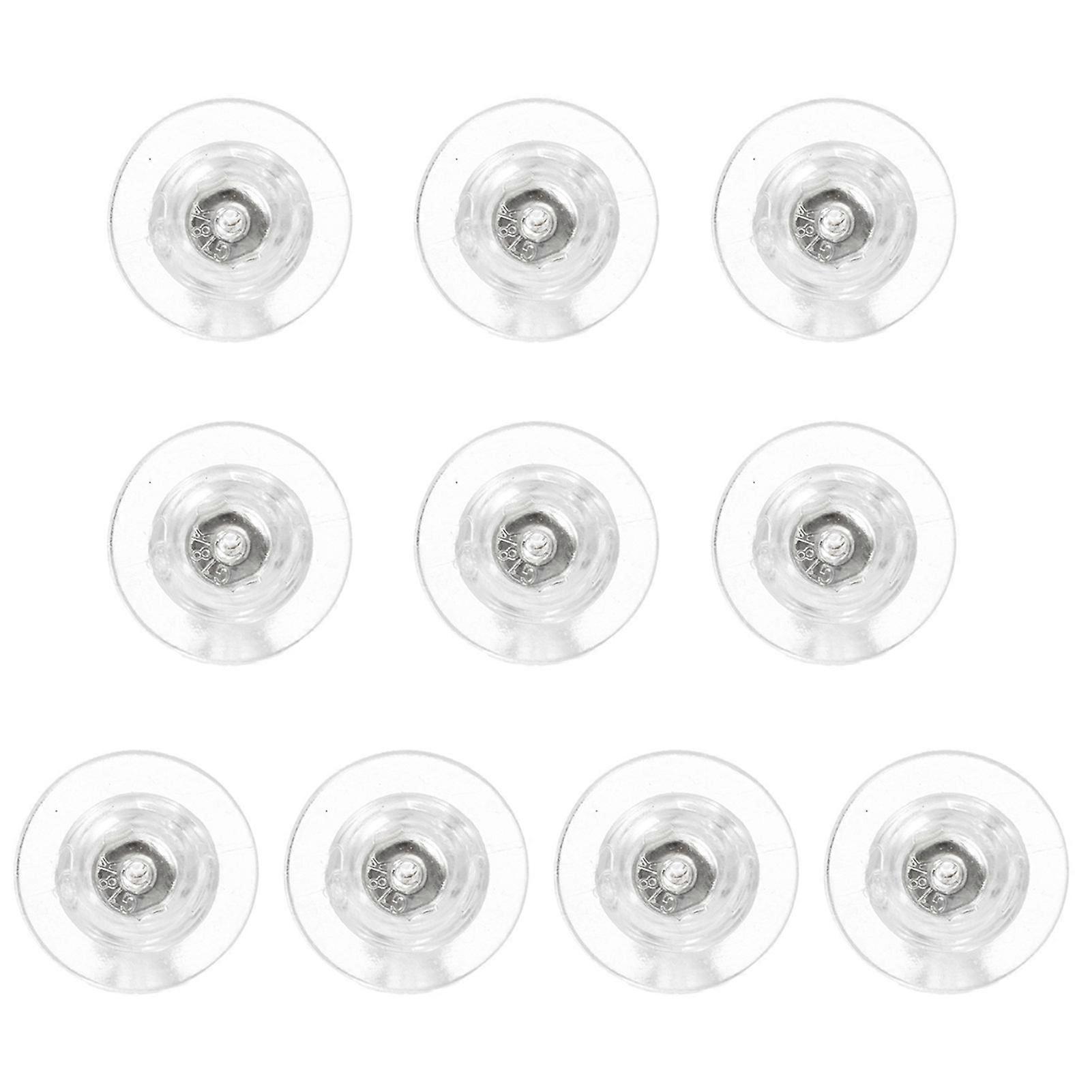10Pcs Silicone Earring Backs Hypoallergenic Soft Clear Earring Backs Replacements Nickel Lead Free Double Safety Locking Earring Backs for Studs/Droop