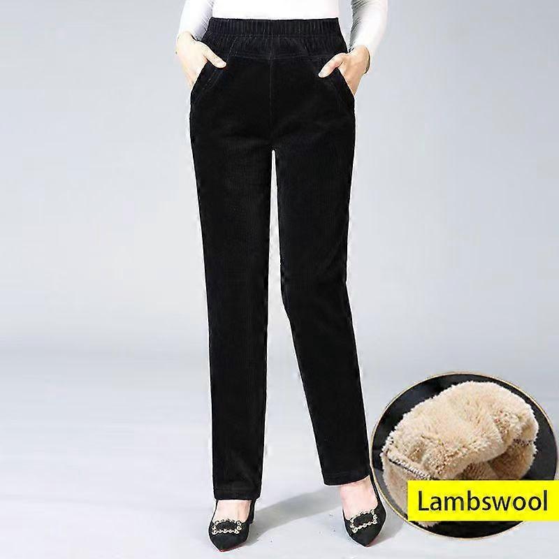 מכנסי קז'ואל עבים קטיפה מכנסי עיפרון פליז בגדי ריקוד נשים מכנסי קורדרוי חמים מותניים גבוהים סתיו חורף טייצים מכנסיים מכנסיים נשים