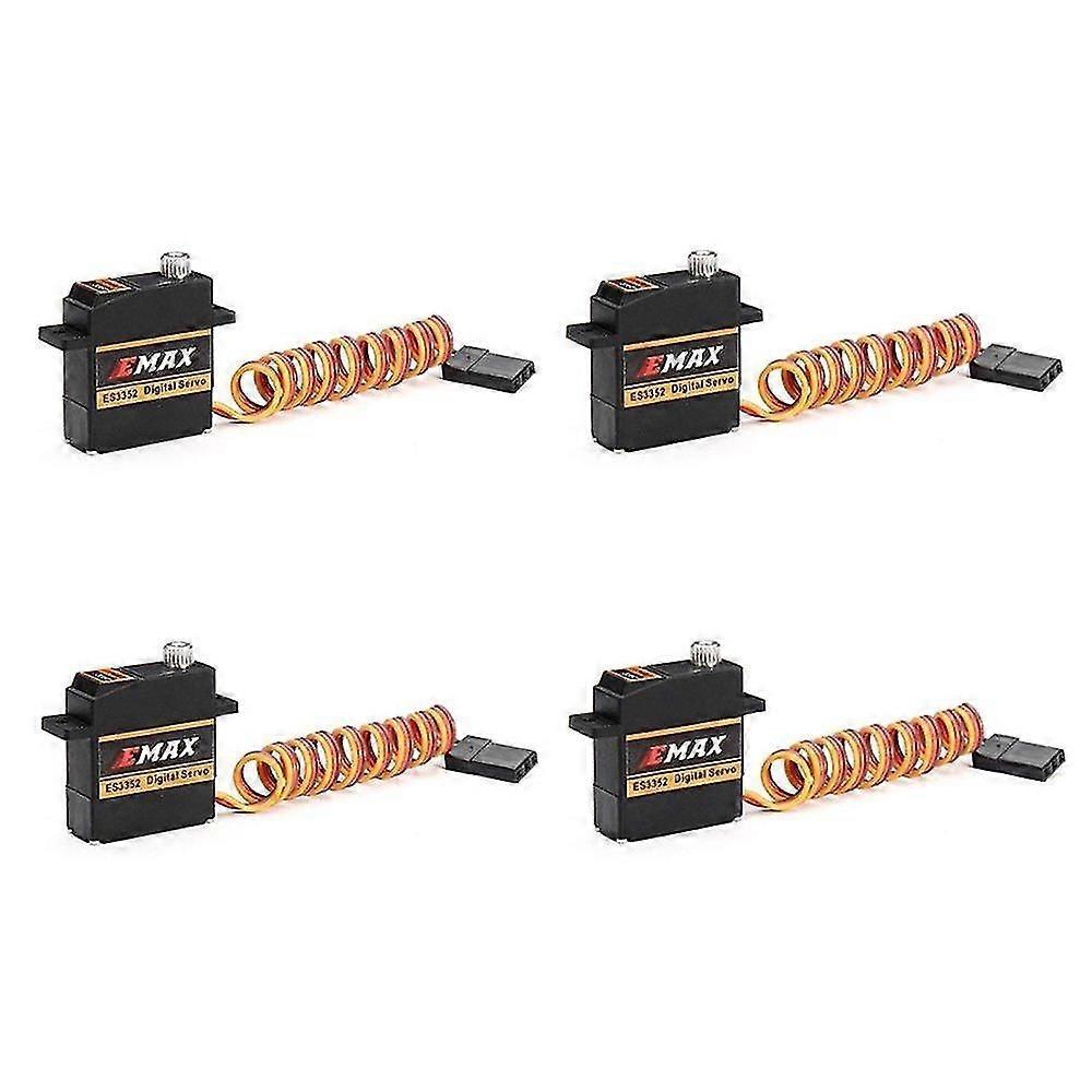4 PZ EMAX ES3352 12.4g Mini Metallo Ingranaggio Digitale Servo per RC Aereo