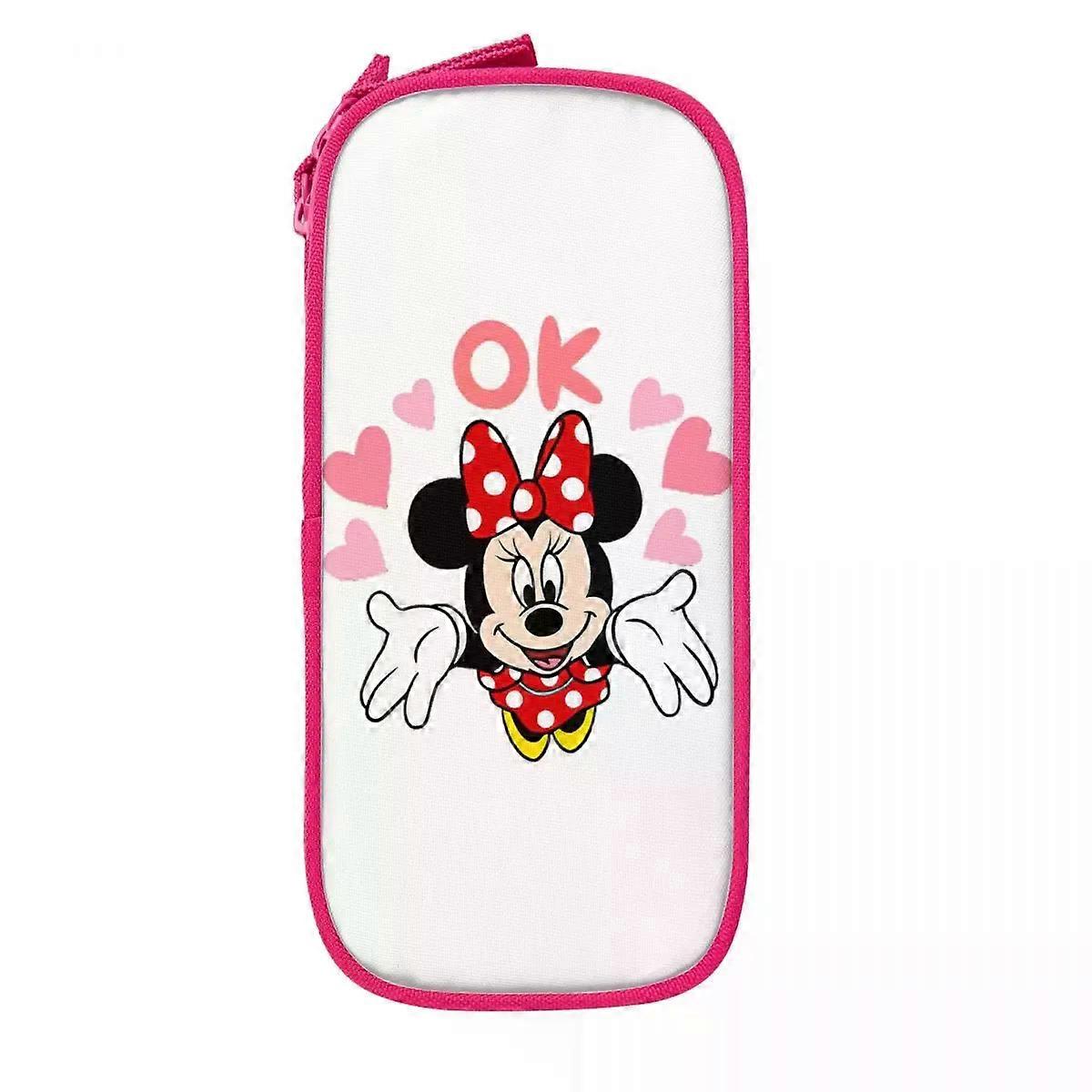 t2225 Classic Minnie Mouse Mickey Mouse Pencil Case Funny Cartoon Pencilcases Pen for Girl Boy Large Bag School chyd2225