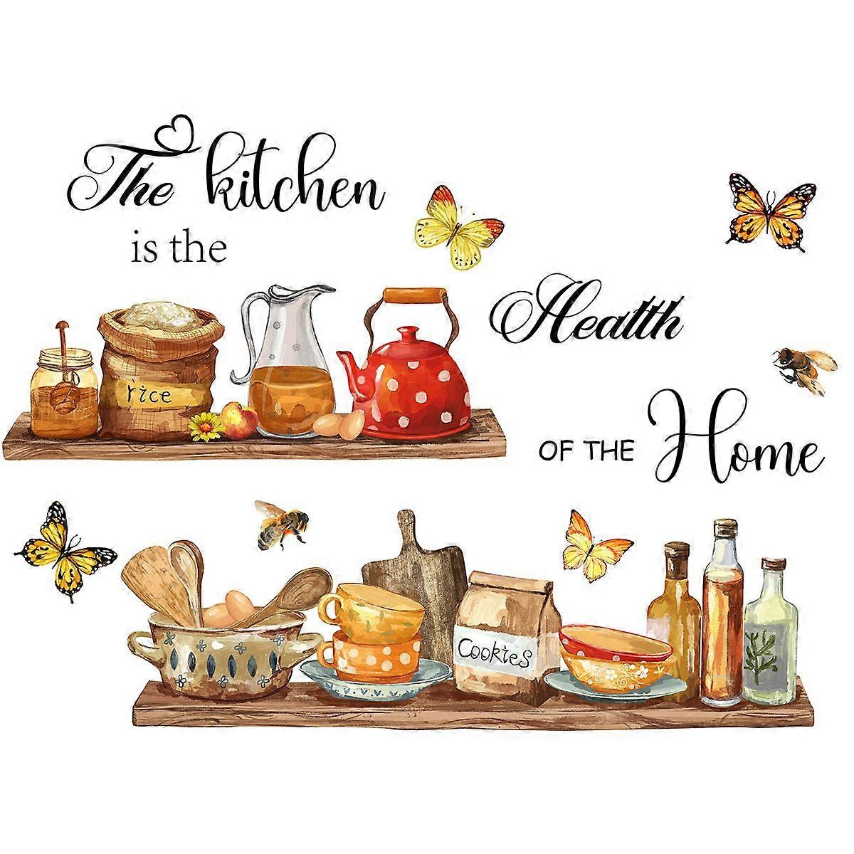 Tableware English butterfly teapot wall stickers