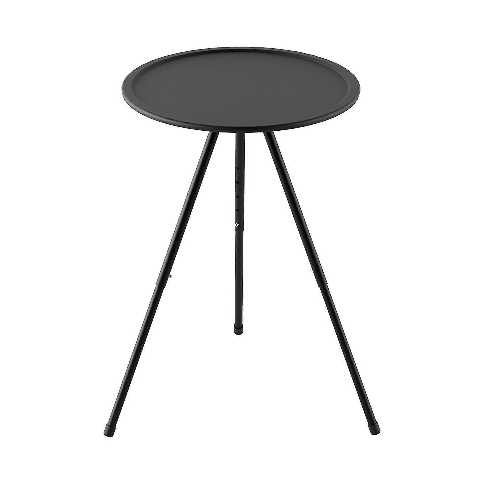 Outdoor Folding Small Round Table Portable And Adjustable Camping Table Camping Equipment Picnic Double-layer With Light Rack Coffee Table