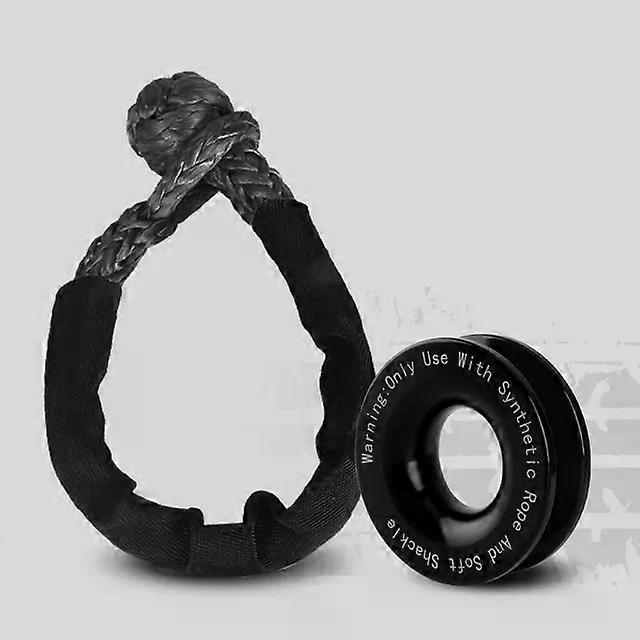 Shatter Resistant Synthetic Soft Shackle Rope Heavy Duty Offroad 4X4 Tow Shackle Strap with Protective Sleeve Recovery Ring MAXP