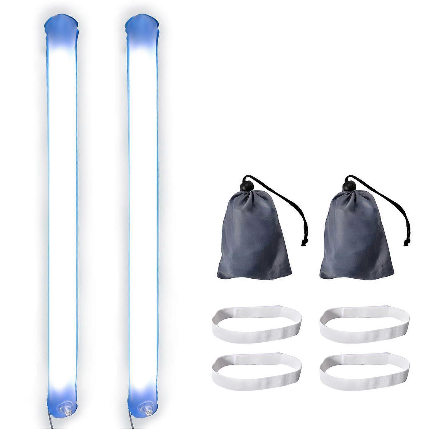 2pcs Inflatable Camping Lantern Foldable Light Strip Easy to Store for Outdoor Activity Camp Hung on RVs, Tents, Cave with Adhesive Tape Plugs into an