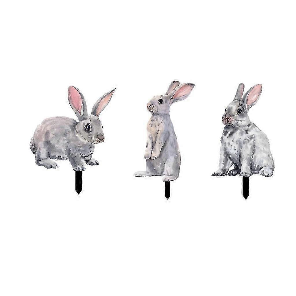 1/3pcs Easter Garden Stakes Acrylic Easter Rabbit Yard Sign Outdoor Silhouettes