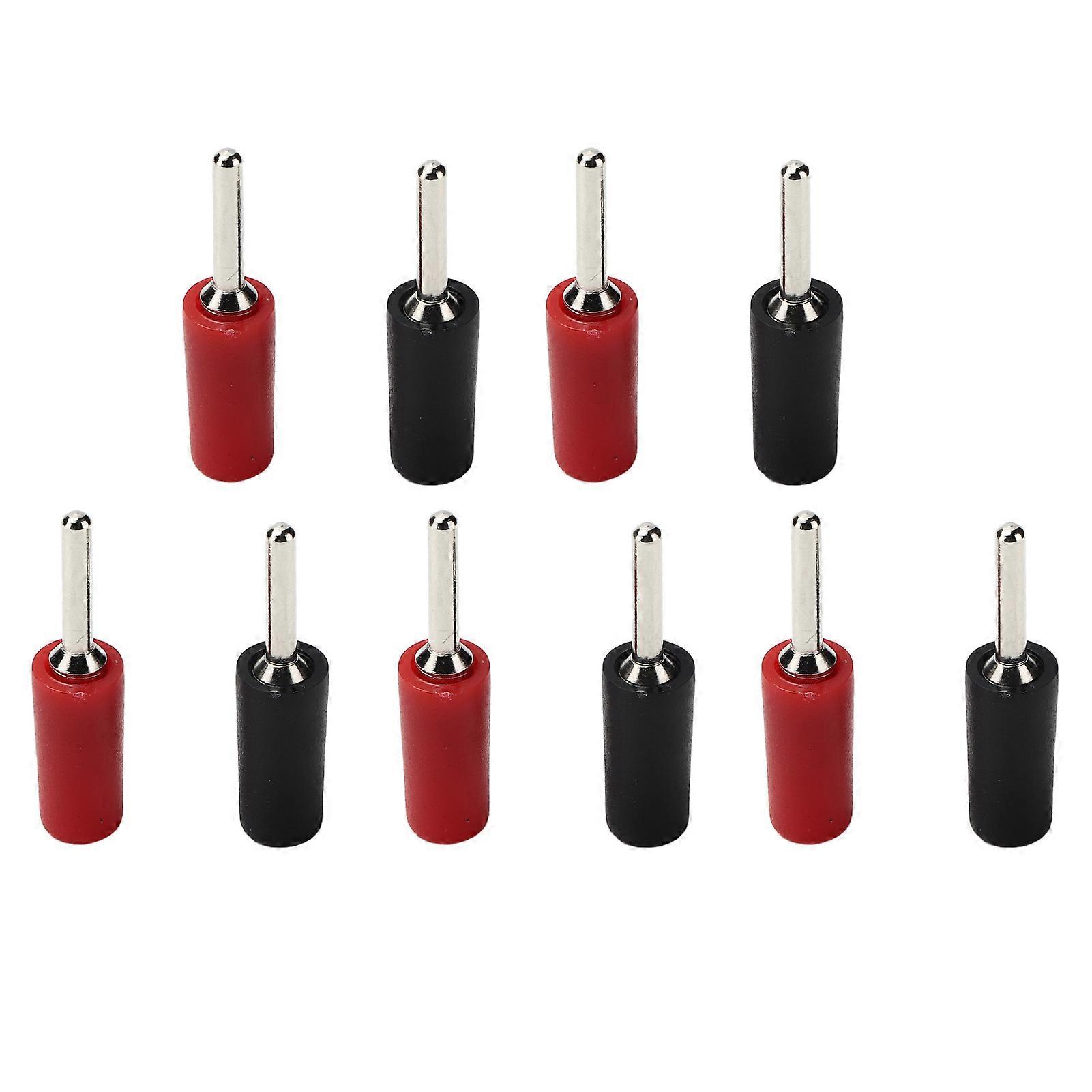 5 Set Banana Plug Nickel Plated Brass Pin Straight for Inner Spring Panel Socket J.10001 2mm(Red Black )