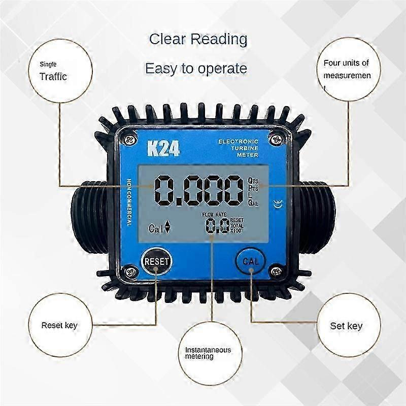 Mindre flow Digital Display Meter Gear Flow Meter Benzin Olie Hydraulikolie Sojaolie Vand 0.1-7L / Min