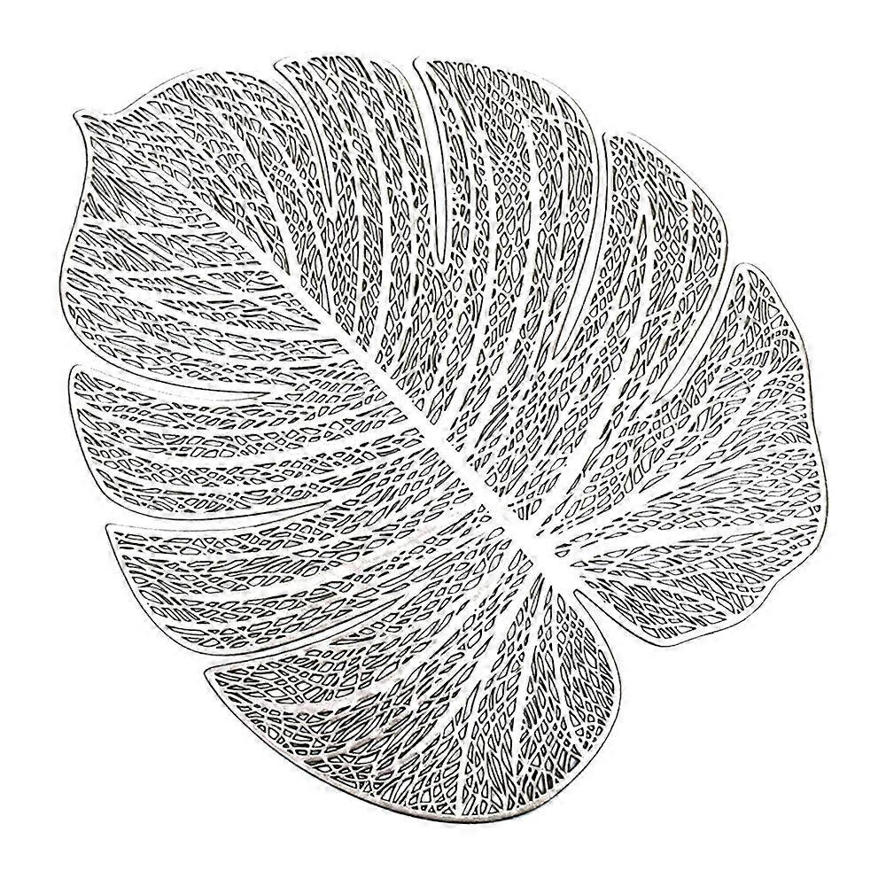 Elegant Leaf-shaped Placemats, Set 6, Wipeable Heat