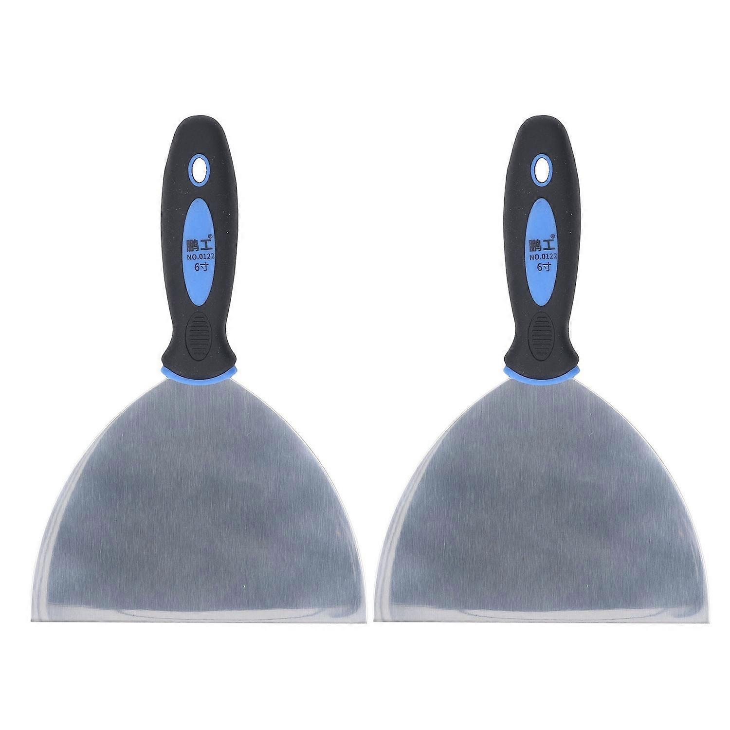 2PCS Putty Scraper Tools Stainless Steel Spatula Set for Repairing Drywall Applying Plaster Removing