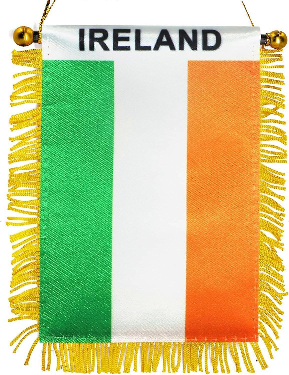 12 Pcs 4 X 6 Inch Ireland Fringy Window Hanging Flag Mini Flag Banner & Car Rearview Mirror Dcor Fringed Irish Hanging Flag with Suction Cup_Special G