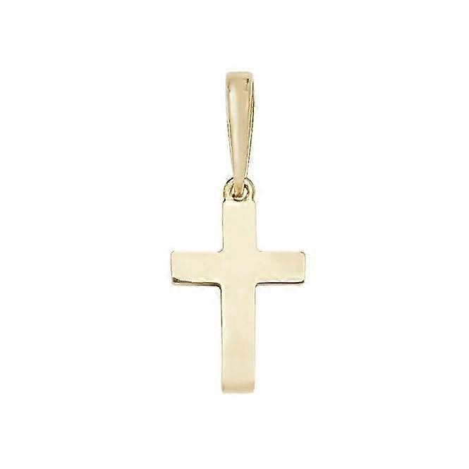 9ct Yellow Gold Plain Solid Cross Pendant PN1040