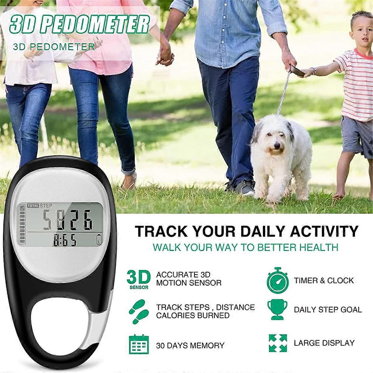 Pedometer for Walking, Portable Walking Pedometer 3D Step Counter