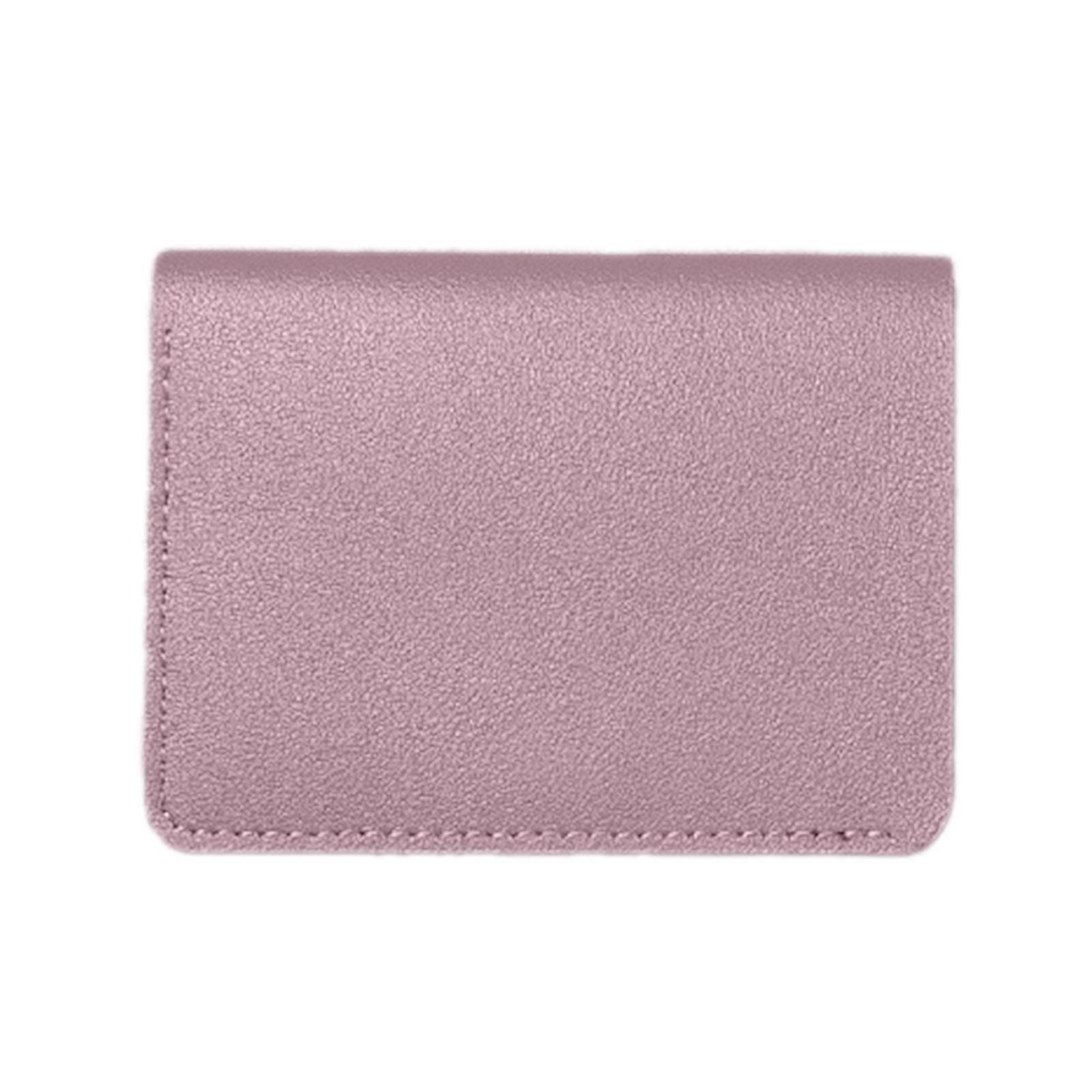 Soft Wallet for Men Thin and Portable Card Holder PU Purse Perfect for Travel and Daily Use Rose powder