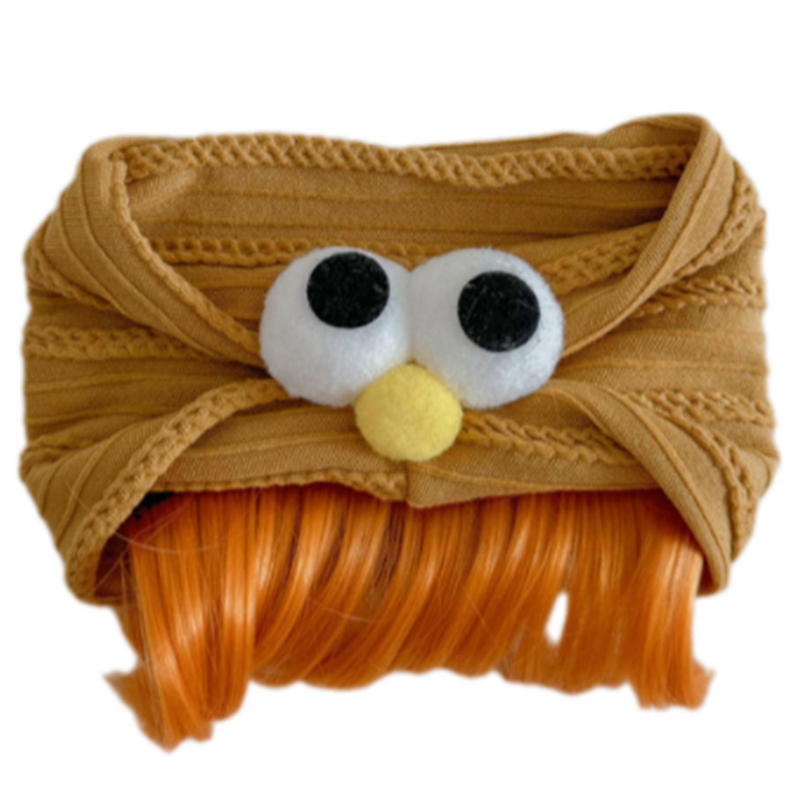 Bébé Perruque Bangs Bandeau Postiche à la mode Couvre-chef Belle Grands Yeux Décor Accessoires De Cheveux Pour Nouveau-nés Et Tout-petit Jaune Or