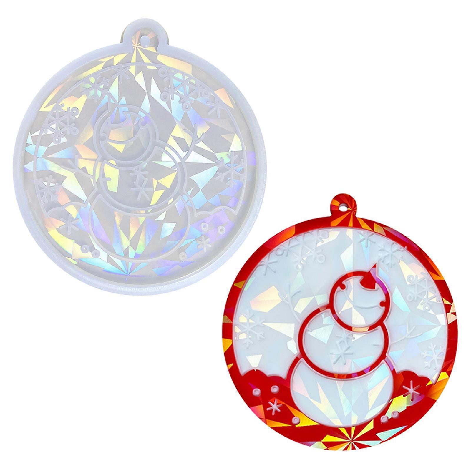 Light and Shadow Ornaments Resin Casting Silicone Mold Christmas Tree Snowflake Decorative Pendant Mold for DIY Crafts  Clear