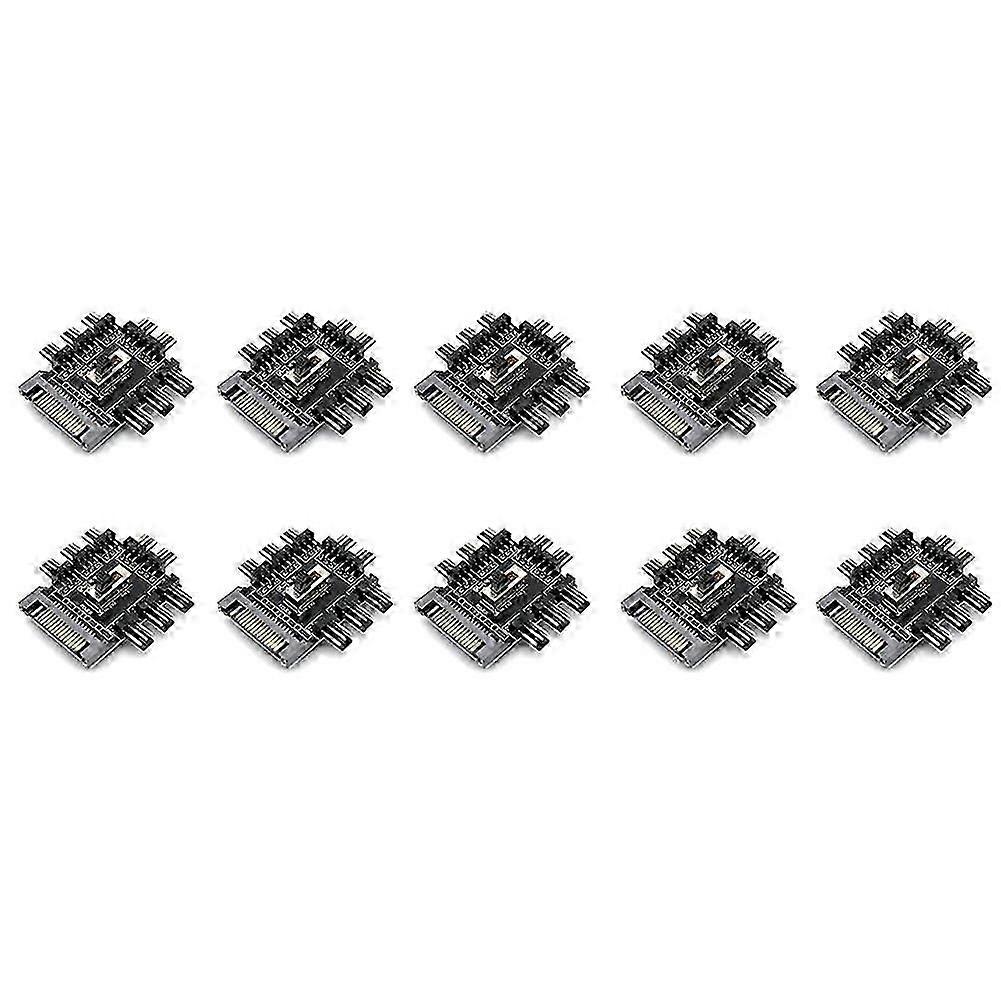 10PCS Fan Hub 1 to 8 3Pin Pwm Sata Molex Splitter Mining Cable 12V Power Suppply Cooler Cooling Spe