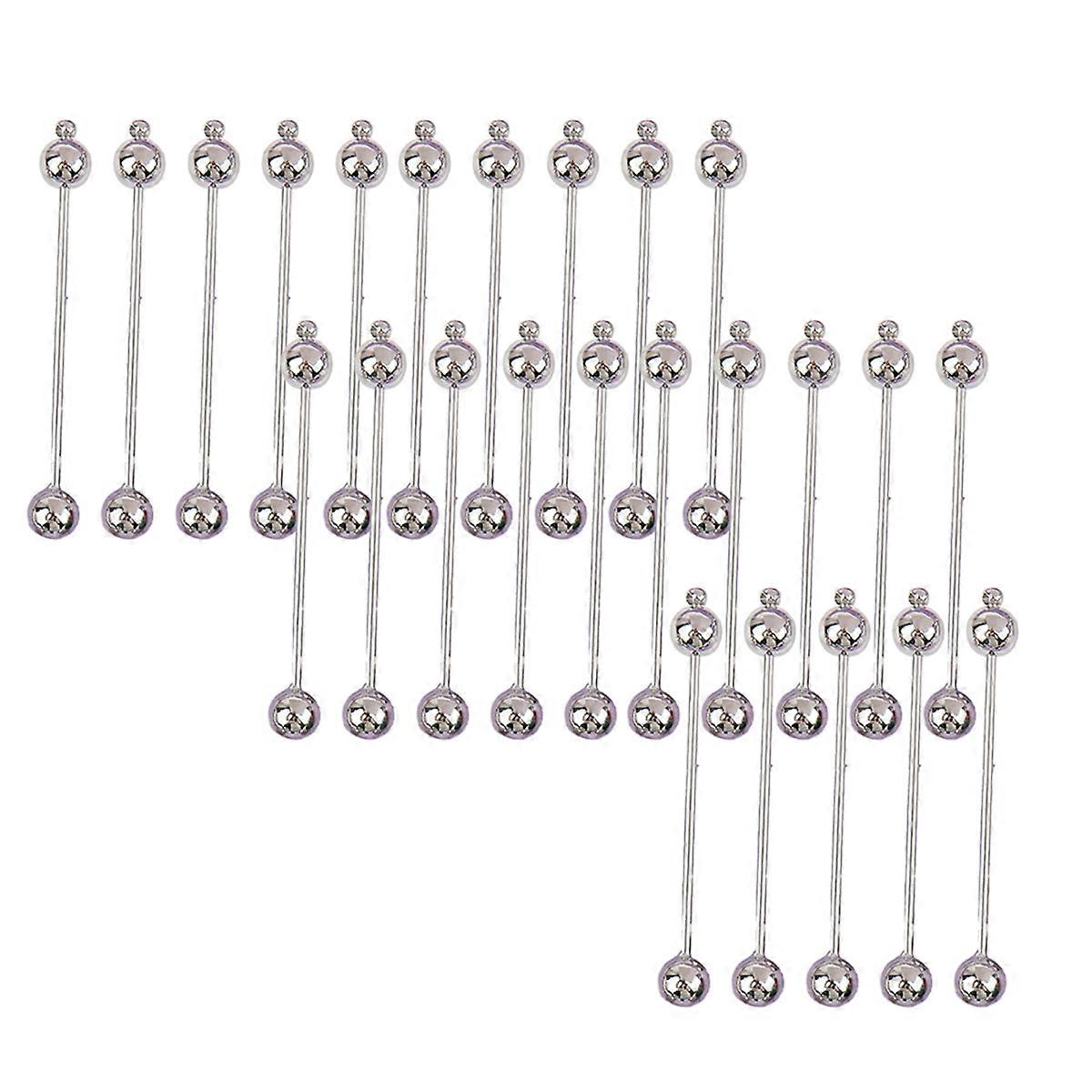 25-Pcs Beaded Keychains Keychains Metal Bar Chains for Jewelry Making