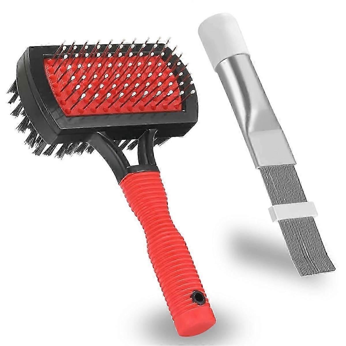 2PCS kondensor Luftkonditionering Förångare Spole Fin Rengöringsborste, Luftkonditionering Kondensor Spole Fin Kam