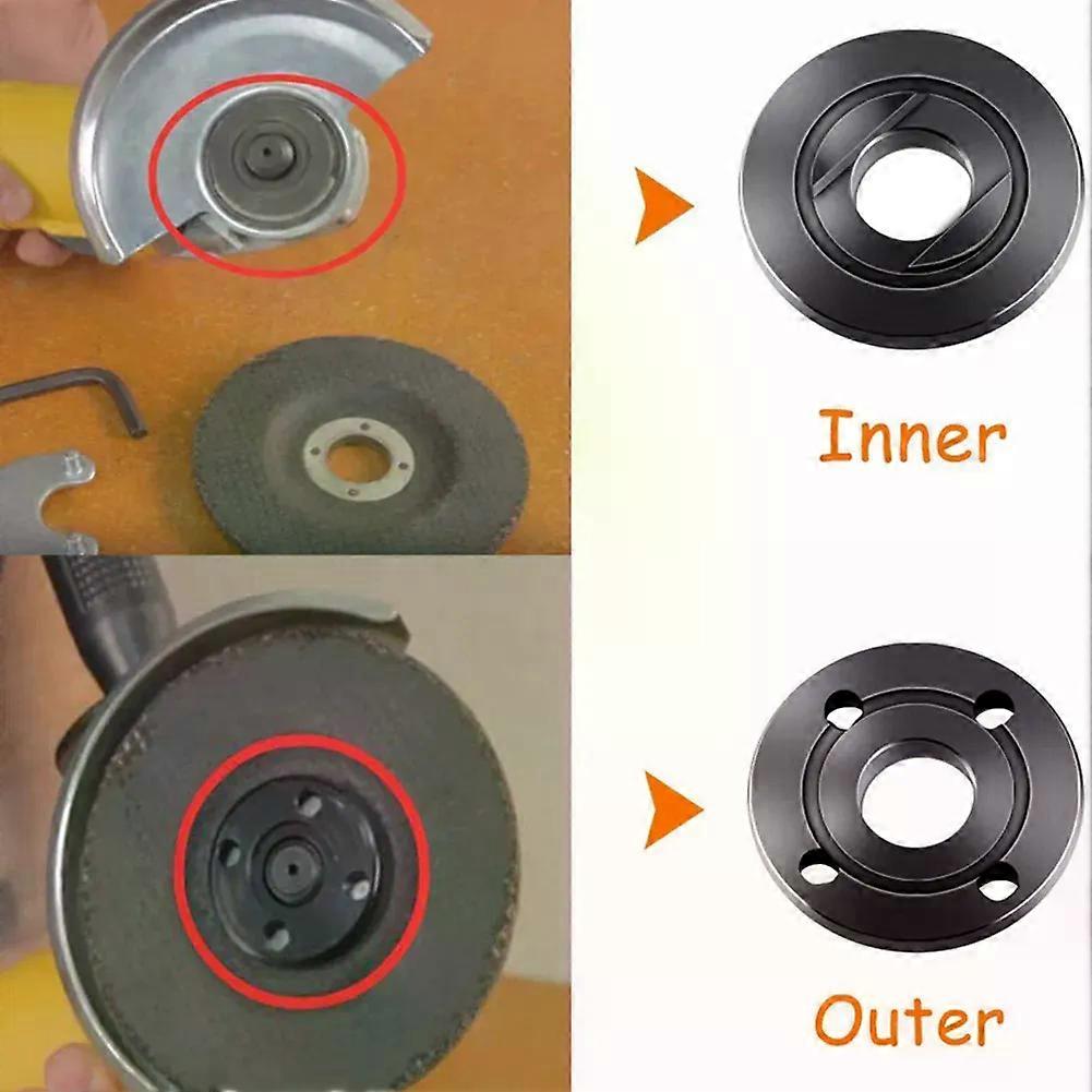 M14 Angle Grinder Flange Spanner Metal Lock Nut Thread Replace for Angle Grinder Inner Outer Flange Nut Set Tool and Wrench