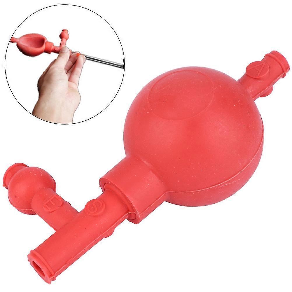 2 Pcs Suction Bulb Lab Quantitative Ear Sucking Washing 3-Way Natural Rubber Bulb