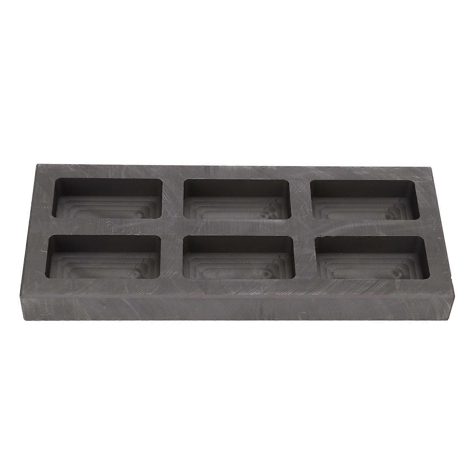 Graphit Barren Form Tragen Beständig Silber Gold Hohe Temperatur Widerstand 6 Löcher Graphit Form