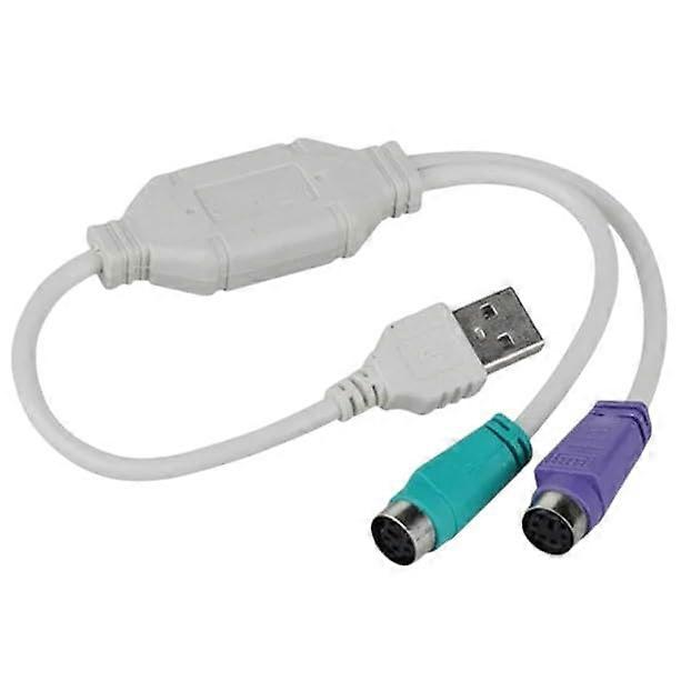 Dual PS2 Female to USB Male Converter Adapter Cable for Mouse and Keyboard, High Reliability, Precision, Stable Performance