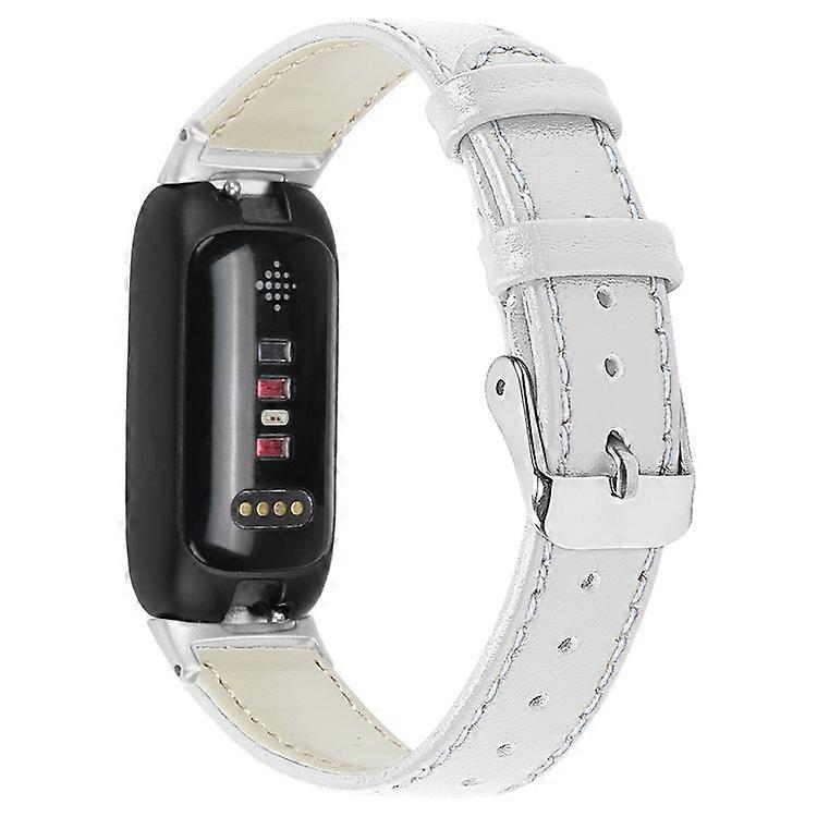 Compatible For Fitbit Inspire 3 Replacement Watch Strap Stitching Lines Top Layer Genuine Leather Wrist Band